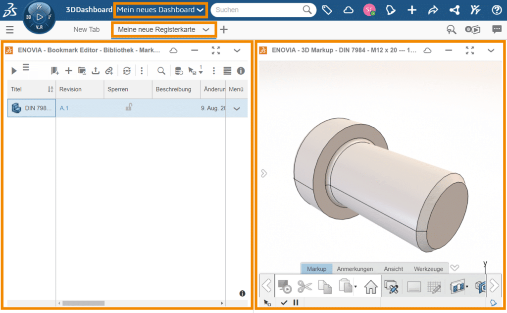 3DEXPERIENCE Dashboard - Schritt 5